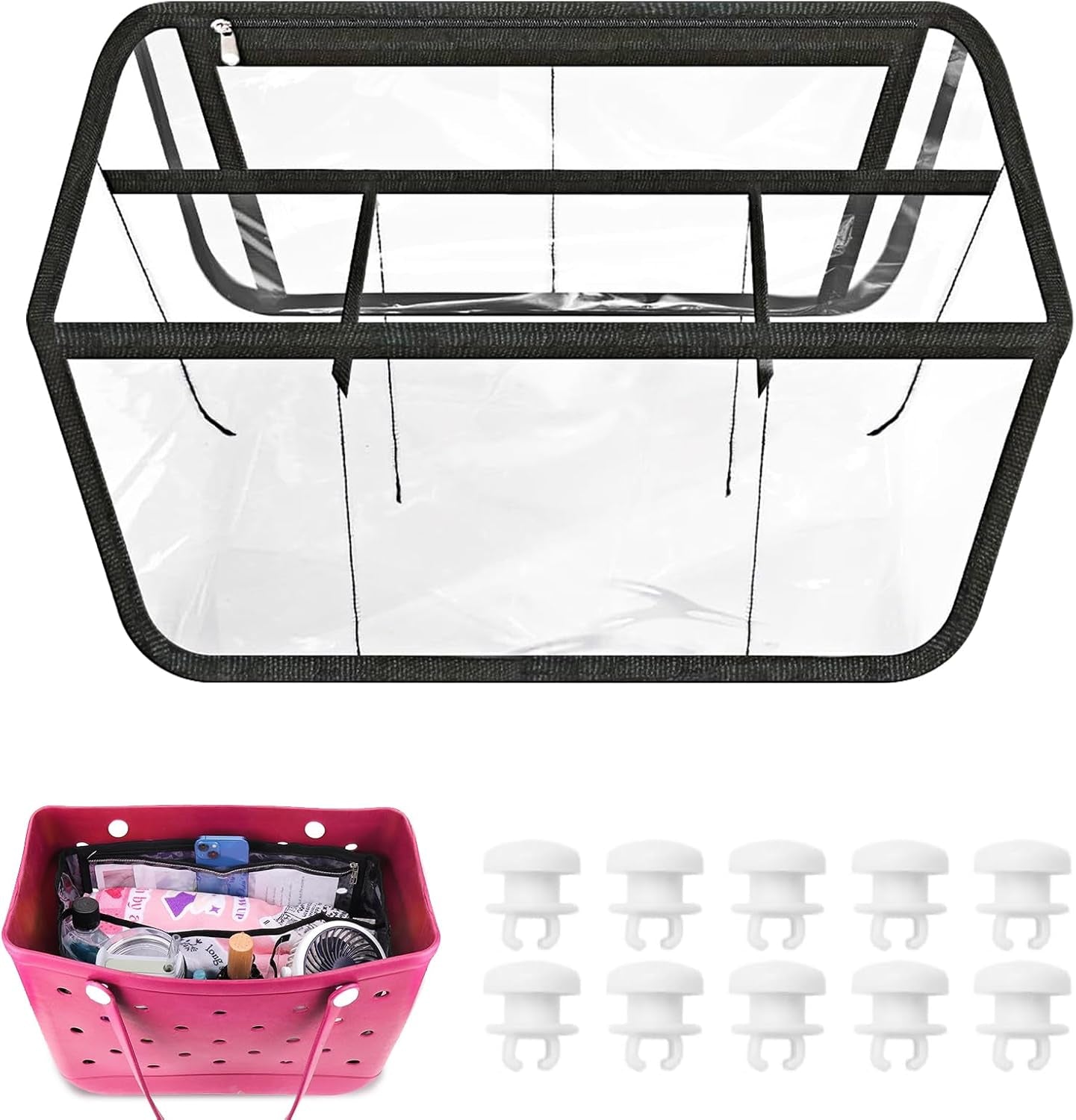 Organizer Insert for Bogg Bag XL - Clear Waterproof Beach Storage Bag Divider Li